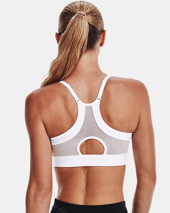 Women's UA Infinity Low Covered Sports Bra, White, pdpMainDesktop image number 1